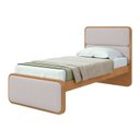 Ver imagem 3 de Cama de Solteiro Corino Cabeceira Estampada Madeira Loop Amêndoa Clean/Off White