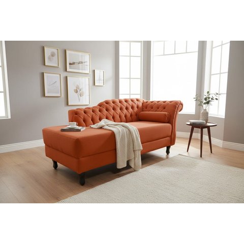 Recamier Decorativo Divã Styllus Lado Esquerdo Veludo Terracota