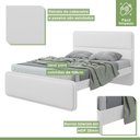 Ver imagem 5 de Cama de Casal Corino Cabeceira Estampada Madeira Loop 151cm Branco