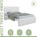 Ver imagem 3 de Cama de Casal Corino Cabeceira Estampada Madeira Loop 151cm Branco