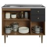 Balcão Gabinete com Pia 3 Portas e 1 Gaveta 105cm Rustic/preto Gourmet Madesa - 6