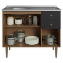 Ver imagem 6 de Balcão Gabinete com Pia 3 Portas e 1 Gaveta 105cm Rustic/preto Gourmet Madesa