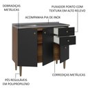 Ver imagem 4 de Balcão Gabinete com Pia 3 Portas e 1 Gaveta 105cm Rustic/preto Gourmet Madesa