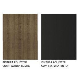 Balcão Gabinete com Pia 3 Portas e 1 Gaveta 105cm Rustic/preto Gourmet Madesa - 11