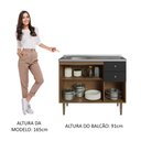 Ver imagem 5 de Balcão Gabinete com Pia 3 Portas e 1 Gaveta 105cm Rustic/preto Gourmet Madesa