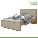 Ver mais imagens de Cama de Casal Cabeceira Estampada Madeira Loop 151cm Amêndoa Clean Sálvia