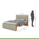 Ver imagem 7 de Cama de Casal Cabeceira Estampada Madeira Loop 151cm Amêndoa Clean Sálvia