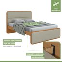 Ver imagem 6 de Cama de Casal Cabeceira Estampada Madeira Loop 151cm Amêndoa Clean Sálvia