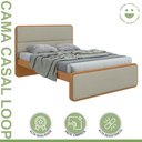Ver imagem 3 de Cama de Casal Cabeceira Estampada Madeira Loop 151cm Amêndoa Clean Sálvia