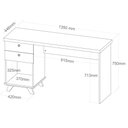 Ver imagem 5 de Mesa para Computador Escrivaninha 2 Gavetas Sky Olmo/branco - Artany