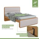 Ver imagem 6 de Cama de Casal Cabeceira Estampada Madeira Loop 151cm Amêndoa Clean/Off White