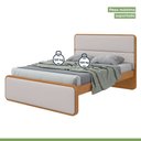 Ver mais imagens de Cama de Casal Cabeceira Estampada Madeira Loop 151cm Amêndoa Clean/Off White