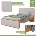 Ver imagem 5 de Cama de Casal Cabeceira Estampada Madeira Loop 151cm Amêndoa Clean/Off White