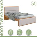 Ver imagem 3 de Cama de Casal Cabeceira Estampada Madeira Loop 151cm Amêndoa Clean/Off White