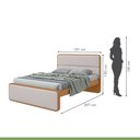 Ver imagem 7 de Cama de Casal Cabeceira Estampada Madeira Loop 151cm Amêndoa Clean/Off White