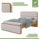 Ver imagem 4 de Cama de Casal Cabeceira Estampada Madeira Loop 151cm Amêndoa Clean/Off White