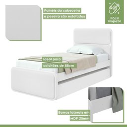 Cama Solteiro Loop Tecido Korino com Cama Auxiliar - 9