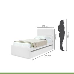 Cama Solteiro Loop Tecido Korino com Cama Auxiliar - 4