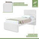 Ver imagem 7 de Cama de Solteiro Corino Cabeceira Estampada Madeira Loop Branco