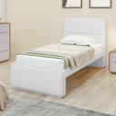 Ver imagem 1 de Cama de Solteiro Corino Cabeceira Estampada Madeira Loop Branco