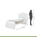 Ver imagem 4 de Cama de Solteiro Corino Cabeceira Estampada Madeira Loop Branco