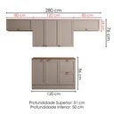 Ver imagem 3 de Cozinha Armário 5 Peças Balcão com Tampo 280 cm Unna Gris Poliman
