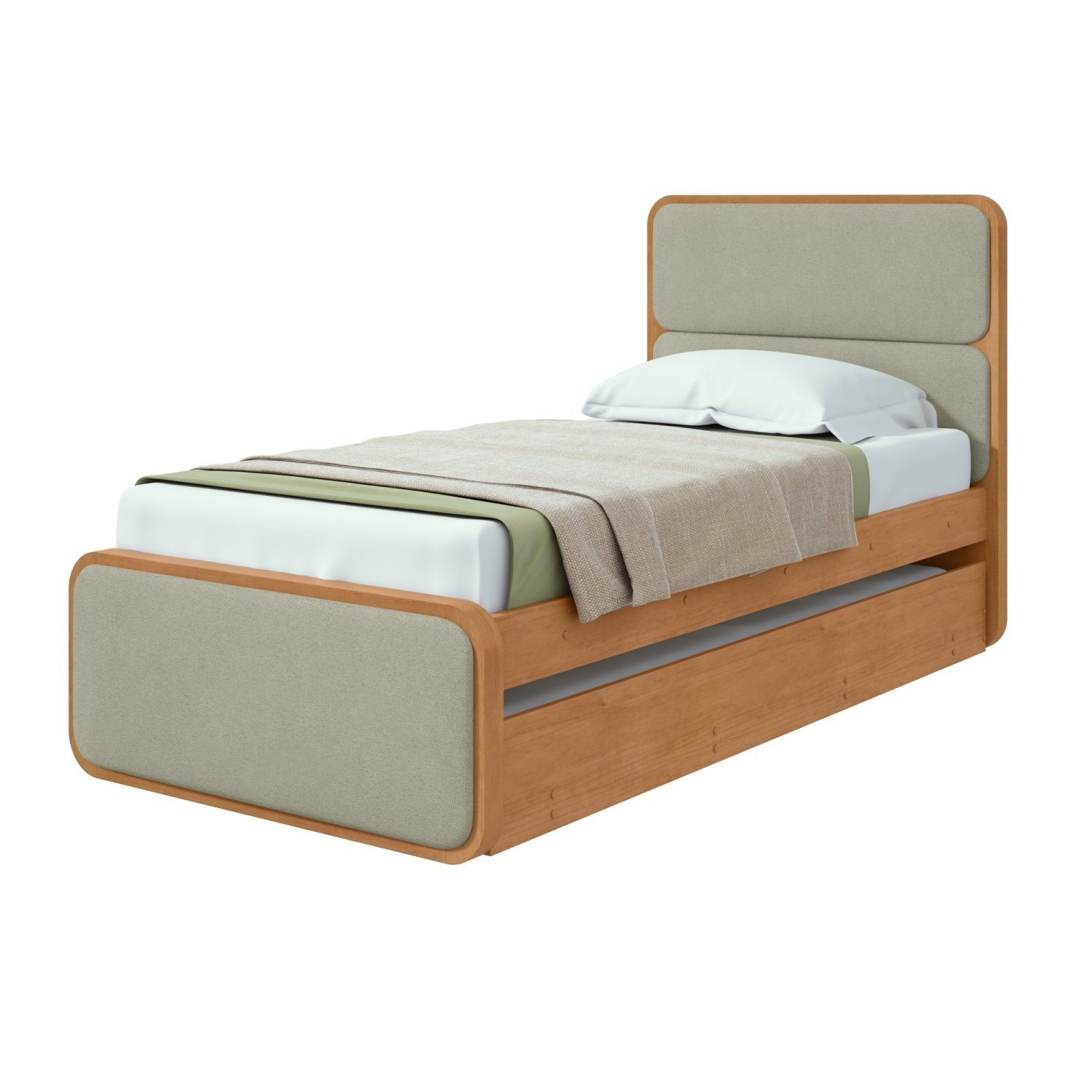 Cama Solteiro Loop Tecido Boucle com Cama Auxiliar - 2