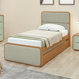 Cama Solteiro Loop Tecido Boucle com Cama Auxiliar - 2