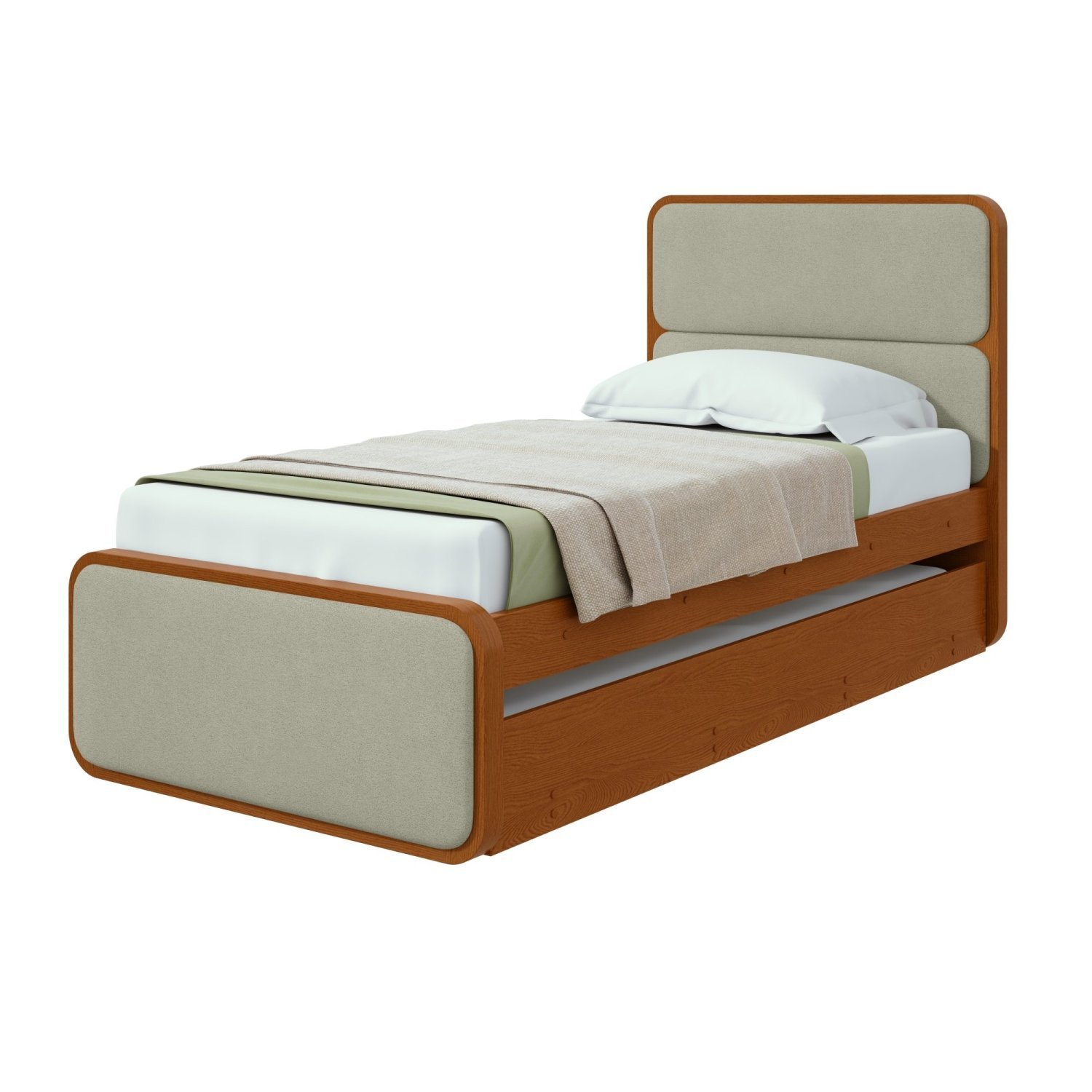 Cama Solteiro Loop Tecido Boucle com Cama Auxiliar - 2