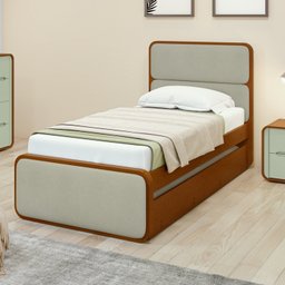 Cama Solteiro Loop Tecido Boucle com Cama Auxiliar - 2