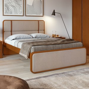 Cama Casal Leder em Mdp/mdf Tecido Linho