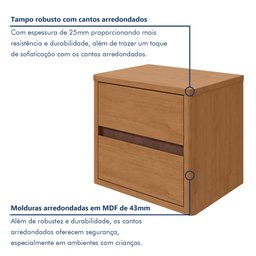 Mesa de Cabeceira 2 Gavetas Leder - 6