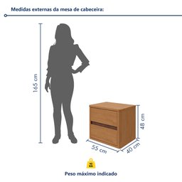 Mesa de Cabeceira 2 Gavetas Leder - 8