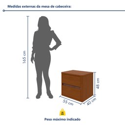 Mesa de Cabeceira 2 Gavetas Leder - 8