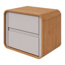 Ver imagem 3 de Mesa de Cabeceira 2 Gavetas Loop Bege Amêndoa Clean/Off White