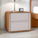 Ver imagem 1 de Mesa de Cabeceira 2 Gavetas Loop Bege Amêndoa Clean/Off White