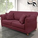 Ver imagem 5 de Sofá Decorativo 200cm 3 Lugares com 4 Almofadas Armstrong Veludo Vinho - Gran Belo