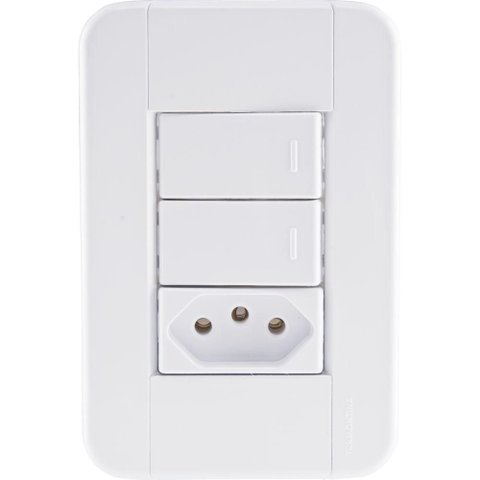 Conjunto 4x2 com 2 Interruptores Simples 10 a 250 V e 1 Tomada 2P+T 20 a 250 V Tramontina Tablet