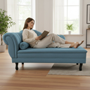 Ver imagem 1 de Recamier Decorativo Divã Amsterdã 147cm Lado Direito Linho Azul Marinho