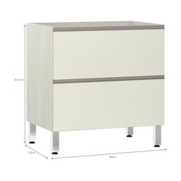 Balcão de Cozinha sem Tampo 80cm Misto 1 Porta Basculante e 1 Gavetão Luci Luciane Móveis - 2 Balcão de Cozinha sem Tampo 80cm Misto 1 Porta Basculante e 1 Gavetão Luci Luciane Móveis - 2