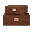 Ver imagem 1 de Kit Caixa Decorativa Marrom Escuro - 2 Peças