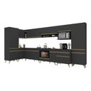 Ver imagem 1 de Armário de Cozinha Modulada Completa Canto 409cm com Balcão para Cooktop Veneza Multimóveis