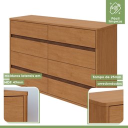 Cômoda 8 Gavetas 150x95cm Leder - 9