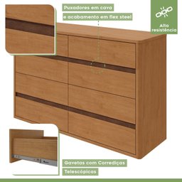 Cômoda 8 Gavetas 150x95cm Leder - 8