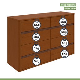 Cômoda 8 Gavetas 150x95cm Leder - 7