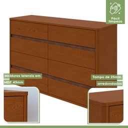 Cômoda 8 Gavetas 150x95cm Leder - 5