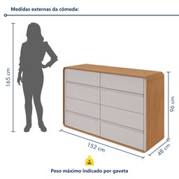 Cômoda 8 Gavetas 152x48x96cm Loop - 7