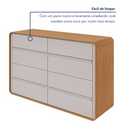 Cômoda 8 Gavetas 152x48x96cm Loop - 6