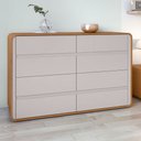 Ver imagem 1 de Cômoda para Quarto 8 Gavetas Puxador Embutido Loop 152cm Bege Amêndoa Clean/Off White