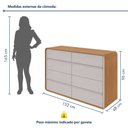 Ver imagem 4 de Cômoda para Quarto 8 Gavetas Puxador Embutido Loop 152cm Bege Amêndoa Clean/Off White